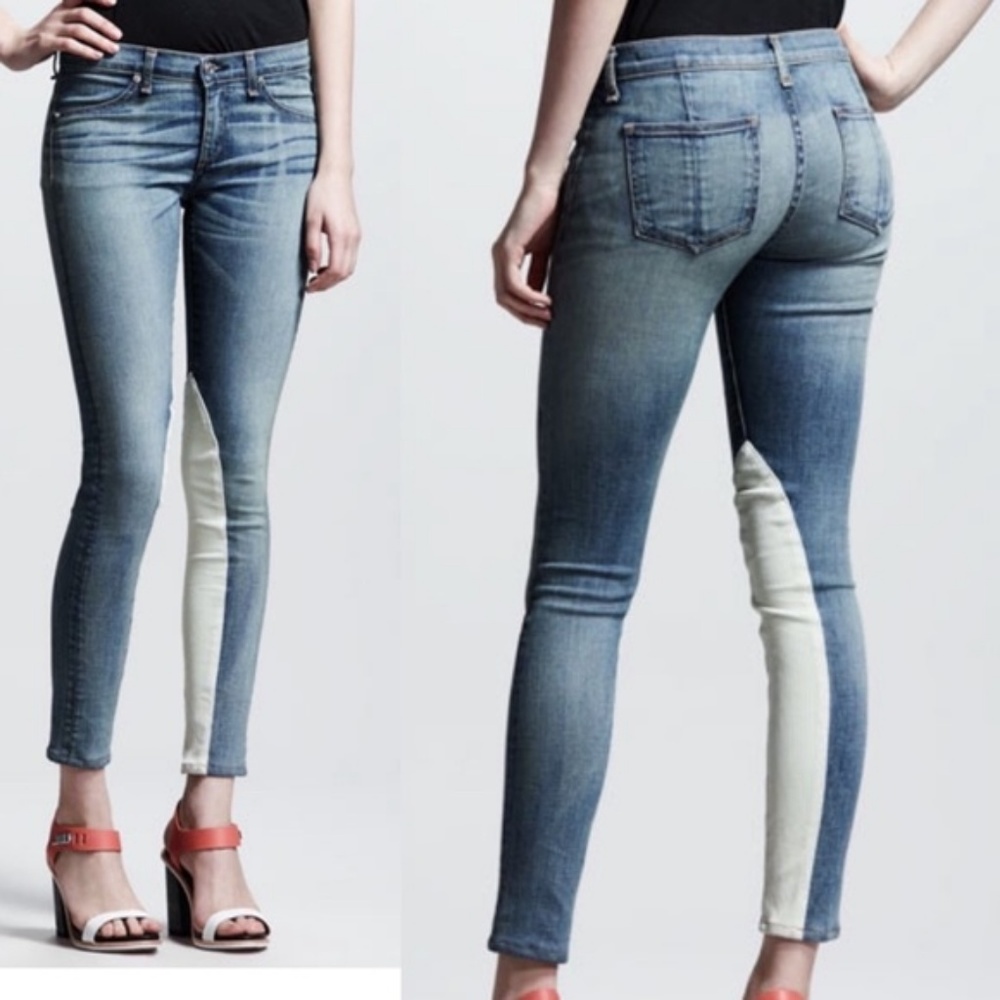 NWT Rag & Bone Jodhpur Jeans with Leather Panel